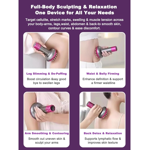 Lymphatic Drainage Massager,Electric Massage Tool for Reduce Stretch Marks & Cellulite,Anti Cellulite Massager for Legs Arms & Belly,Body Sculpting