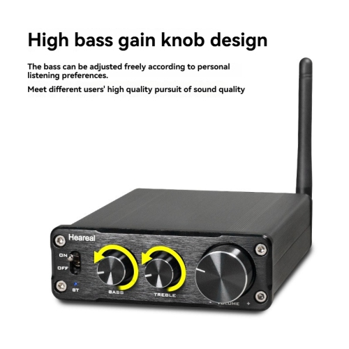 Amplificateur Bluetooth haute fidélité - Amplificateur stéréo haute fidélité à deux canaux avec basses et aigus puissants | Système audio pour