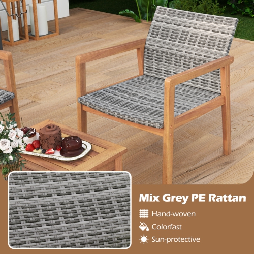 Gymax 8 Pieces Patio Furniture Set PE Rattan Patio Bistro Set w/ Loveseat