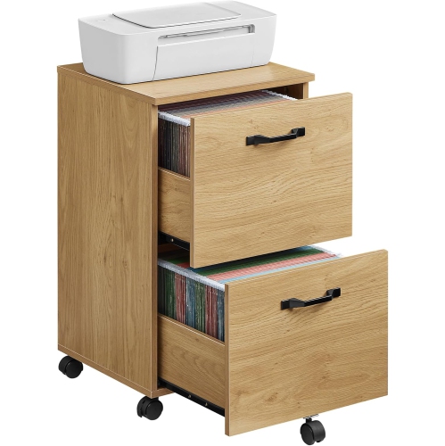 VASAGLE 2-Drawer File Cabinet, Printer Stand, for A4, Letter-Size Documents, Straw Yellow