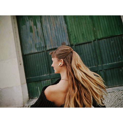 Écouteurs boutons 100 % sans fil ACCENTUM Open de Sennheiser - Crème