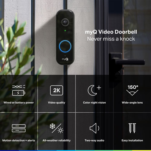 Chamberlain myQ Wi-Fi Video Doorbell - Black