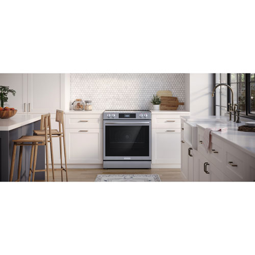 Frigidaire Gallery 30" 6.2 Cu. Ft. 5-Element Electric Air Fry Range with Stone-Baked Pizza - Stainless