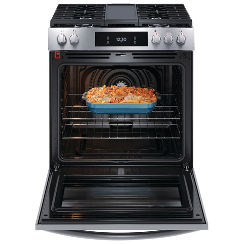 Frigidaire Gallery 30" 6.0 Cu. Ft. 5-Burner Freestanding Gas Air Fry Range (GCFG3070BF) - Stainless