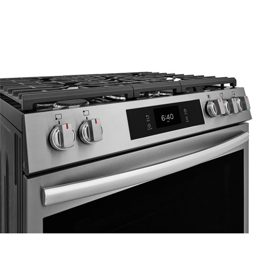 Frigidaire Gallery 30" 6.0 Cu. Ft. 5-Burner Gas Air Fry Range with Stone-Baked Pizza (GCFG3070BF) - Stainless