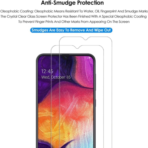 Verre trempé pour Galaxy A50 de Samsung Protecteur d'écran HD 9H antirayure, sans bulles, protecteur d'écran tactile précis [paquet de 2]