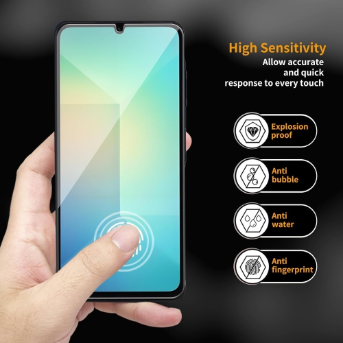 Verre trempé pour Galaxy A71 de Samsung Protecteur d'écran HD 9H antirayure, sans bulles, protecteur d'écran tactile précis [paquet de 2]