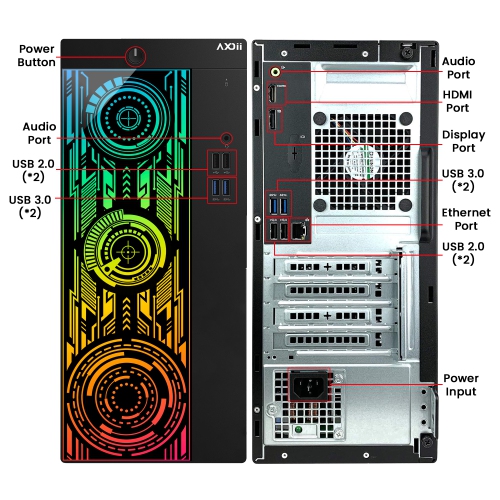 AXOII Custom RGB Desktop - Intel Core i5, 16GB Memory, 512GB SSD, Win 11 Pro + 24" Monitor by AXOII - Refurbished condition - Image 3