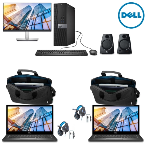 Refurbished Dell Special Combo Package (i567C) 2x 14" Laptop and Desktop PC with 24" Monitor