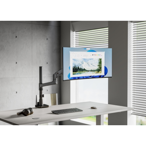 HYDRA Elite Single Monitor Arm Designed for 49" Display Max 20kg - Clamp and Grommet Base Installation Included - 10 Year Warranty - HYDRA1HDGB