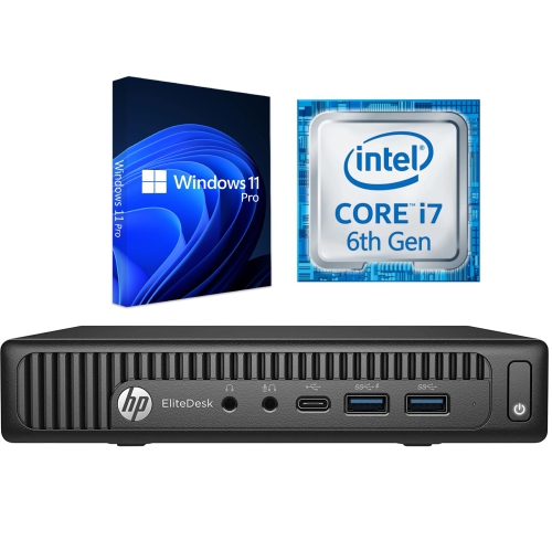 HP EliteDesk 800 G2 Mini / i7-6700T 2.50GHz / 16GB RAM / 256GB SSD / Windows 11 Pro / WiFi - Business Desktop PC Computer - Refurbished
