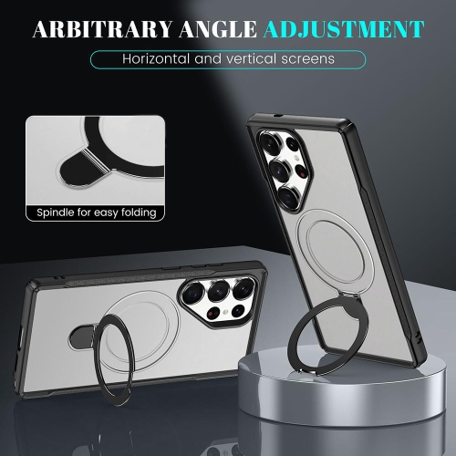 Étui magnétique pour téléphone XCRS Vivid avec béquille rotative invisible, étui MagSafe pour Samsung Galaxy S25 Ultra