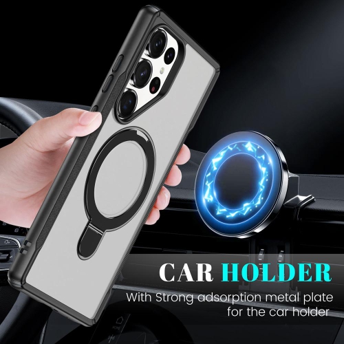 Étui magnétique pour téléphone XCRS Vivid avec béquille rotative invisible, étui MagSafe pour Samsung Galaxy S25 Ultra