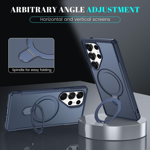Étui magnétique pour téléphone XCRS Vivid avec béquille rotative invisible, étui MagSafe pour Samsung Galaxy S25 Ultra
