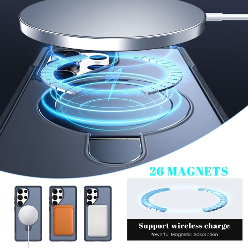 Étui magnétique pour téléphone XCRS Vivid avec béquille rotative invisible, étui MagSafe pour Samsung Galaxy S25 Ultra