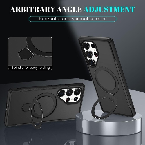 Étui magnétique pour téléphone XCRS Vivid avec béquille rotative invisible, étui MagSafe pour Samsung Galaxy S25 Ultra