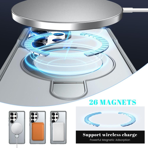 Étui magnétique pour téléphone XCRS Vivid avec béquille rotative invisible, étui MagSafe pour Samsung Galaxy S25 Ultra