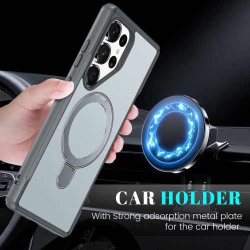 Étui magnétique pour téléphone XCRS Vivid avec béquille rotative invisible, étui MagSafe pour Samsung Galaxy S25 Ultra