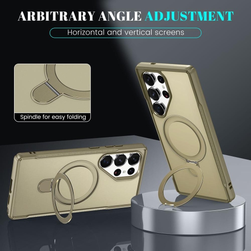 Étui magnétique pour téléphone XCRS Vivid avec béquille rotative invisible, étui MagSafe pour Samsung Galaxy S25 Ultra