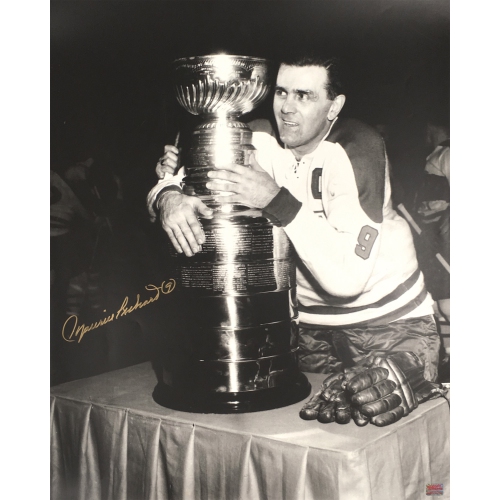 AUTOGRAPH AUTHENTIC  Maurice Richard Signed 16X20 Stanley Cup Photo