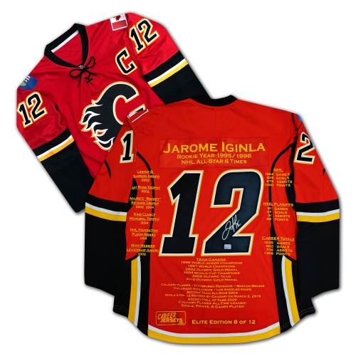CAREER JERSEYS  Jarome Iginla Signed Career Jersey Elite Edition Of 12 Calgary Flames In Multicolor