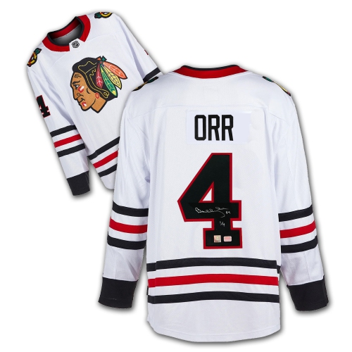 Bobby Orr Signed Number 1/4 Chicago Blackhawks White Jersey