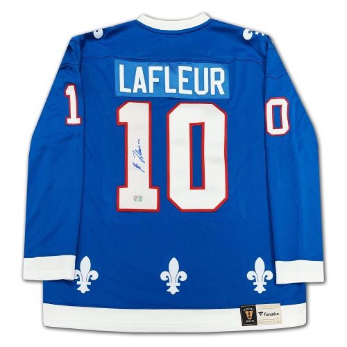 Chandail des Nordiques de Québec autographié par Guy Lafleur