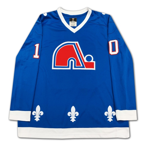 Chandail des Nordiques de Québec autographié par Guy Lafleur