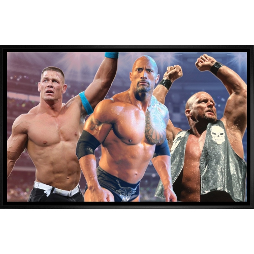 Wrestling Legends Canvas: Stone Cold, The Rock & John Cena