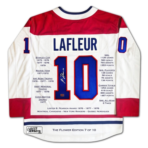 AUTOGRAPH AUTHENTIC  Guy Lafleur Career Jersey The Flower Edition Of 10 - Signed In White