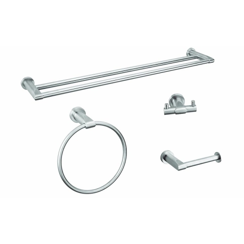 Ancona Moderna Series Stainless Steel 4-Piece Bathroom Accessory Kit in Brushed Finish