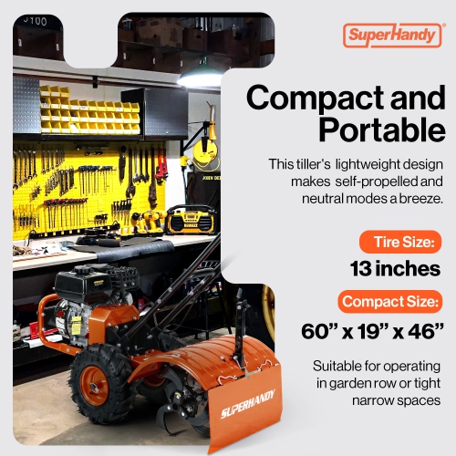 SuperHandy Tiller Cultivator – 7HP 209cc Engine