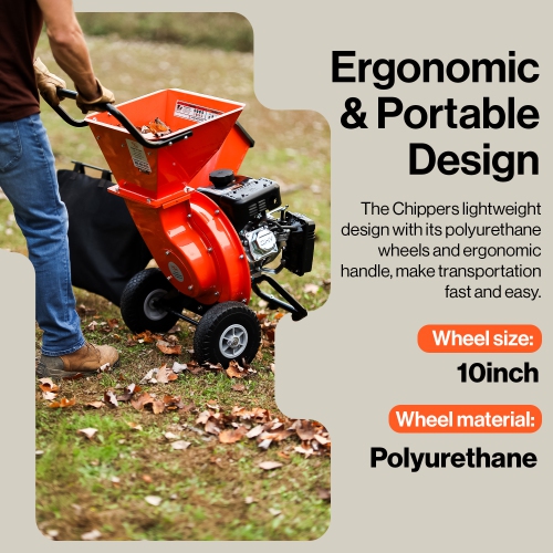 Déchiqueteuse à bois SuperHandy ultra robuste 3-en-1 multifonction 7 HP, capacité maximale de 3 po