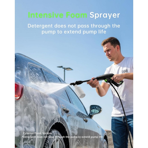 Pressure Washer, 4000PSI 2.6 GPM Max Power Washer with Foam Cannon 23FT Hose PATOOLIO Electric High Pressure Washer for Fences, Patios, Decks, Patios