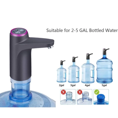 Water Dispenser, Portable Water Bottle Pump for Universal 3, 4 and 5 Gallon with USB Electric Charging and Off Switch