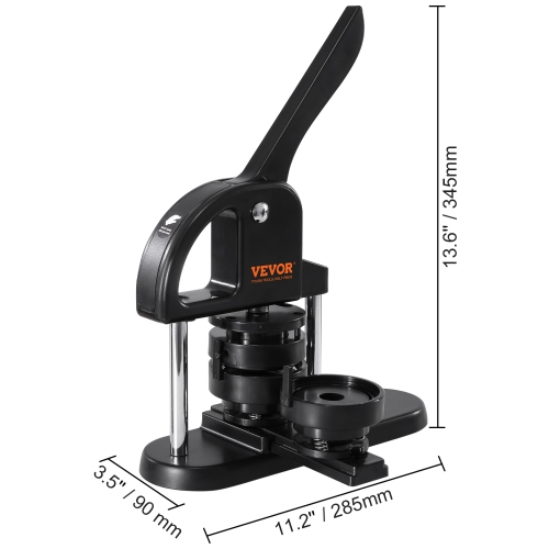 Machine de création de boutons VEVOR 3-en-1, 1/1.25/2.28&nbsp;po(25/32/58mm), Kit de presse-poinçon sans installation, Fournitures de fabrication de