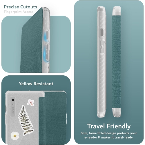 TUDIA SKN FLIP V2 Designed for Onyx Boox Palma 2 Case - Clear Turquoise