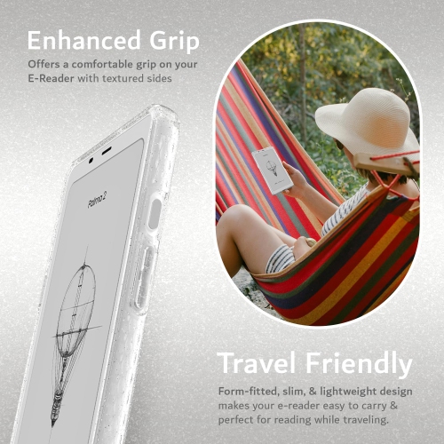 TUDIA SKN for Onyx Boox Palma 2 Case - Clear Glitter