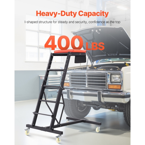 VEVOR Top Automotive Creeper, Engine Creeper with Adjustable Height 45.7" to 66.3", 400 LBS Capacity High Creeper, 4 Swivel Caster Wheels, Heavy Duty