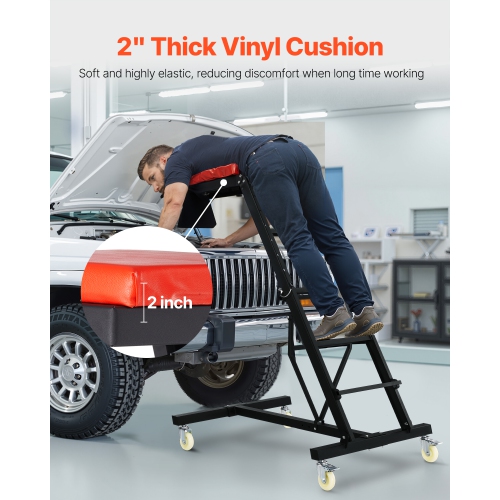 VEVOR Top Automotive Creeper, Engine Creeper with Adjustable Height 45.7" to 66.3", 400 LBS Capacity High Creeper, 4 Swivel Caster Wheels, Heavy Duty