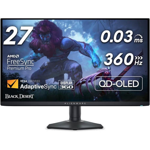DELL  Alienware 26.7" Qhd Monitor, 360Hz, 0.03Ms Response Qhd Display, G-Sync Compatible Freesync Premium, HDr True 400, for Esports And Immersive
