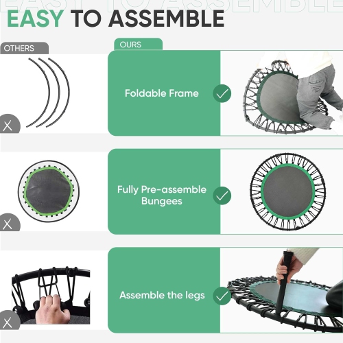 Ainfox 40inch Foldable Mini Trampoline Green