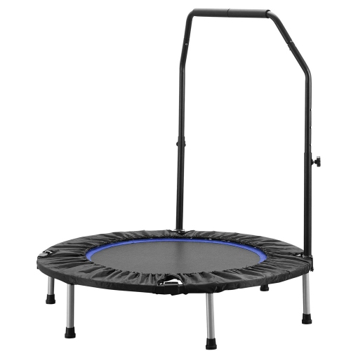 Ainfox 40inch Foldable Mini Trampoline Blue Fitness Rebounder with Adjustable Foam Handle