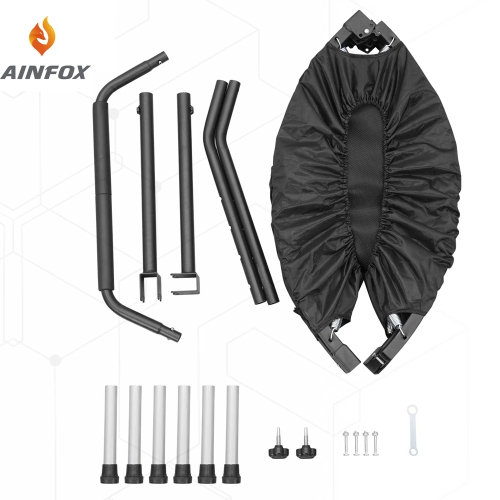 Ainfox 40inch Foldable Mini Trampoline Blue Fitness Rebounder with Adjustable Foam Handle