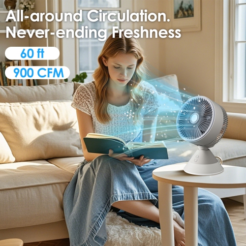 Portable Small Table Fan, USB-C Rechargeable Air Circulation Fan with 3 Speeds, Ideal for Bedroom and Office Use