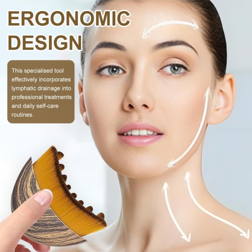 Lymphatic Contour Face Brush,Dry Brushing Face Brush,Lymphatic Drainage Massager for Face,Chin & Jawline Sculpting,Ergonomic Design Fit Skin and