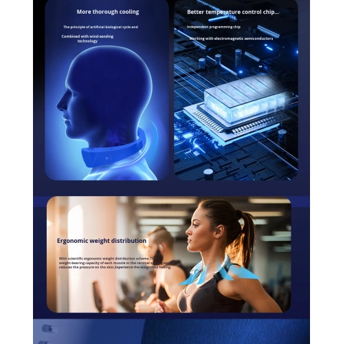 2025 new USB neck fan, sports outdoor mini rechargeable fan mini neck fan, voice intelligent neck fan - pink