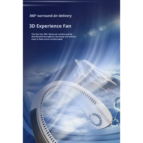 2025 new USB neck fan, sports outdoor mini rechargeable fan mini neck fan, voice intelligent neck fan - pink