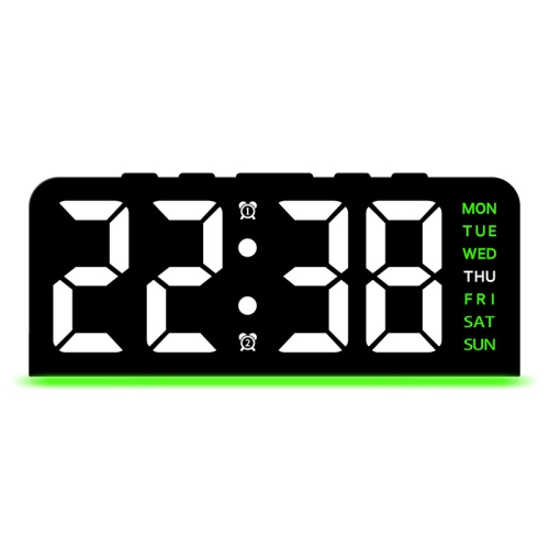 LED large character digital clock atmosphere light date desk clock multi-function digital alarm clock with backlight temperature - GH8033 black shell