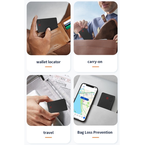 Moniteur de positionnement ultra-mince de type carte, porte-passeport et appareil anti-perte, compatible avec le localisateur mondial de recherche